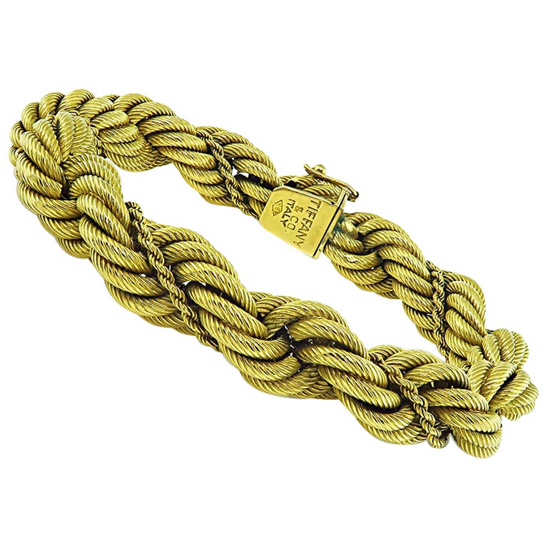 Estate Tiffany & Co Gold Rope Bracelet