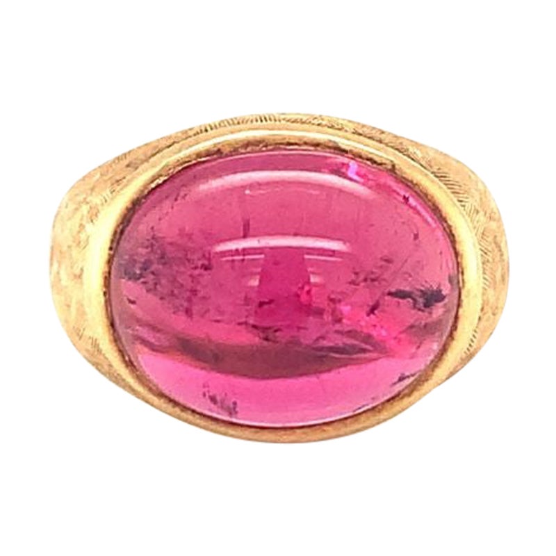 Pink Tourmaline 18K Yellow Gold Ring, Circa 1960s
