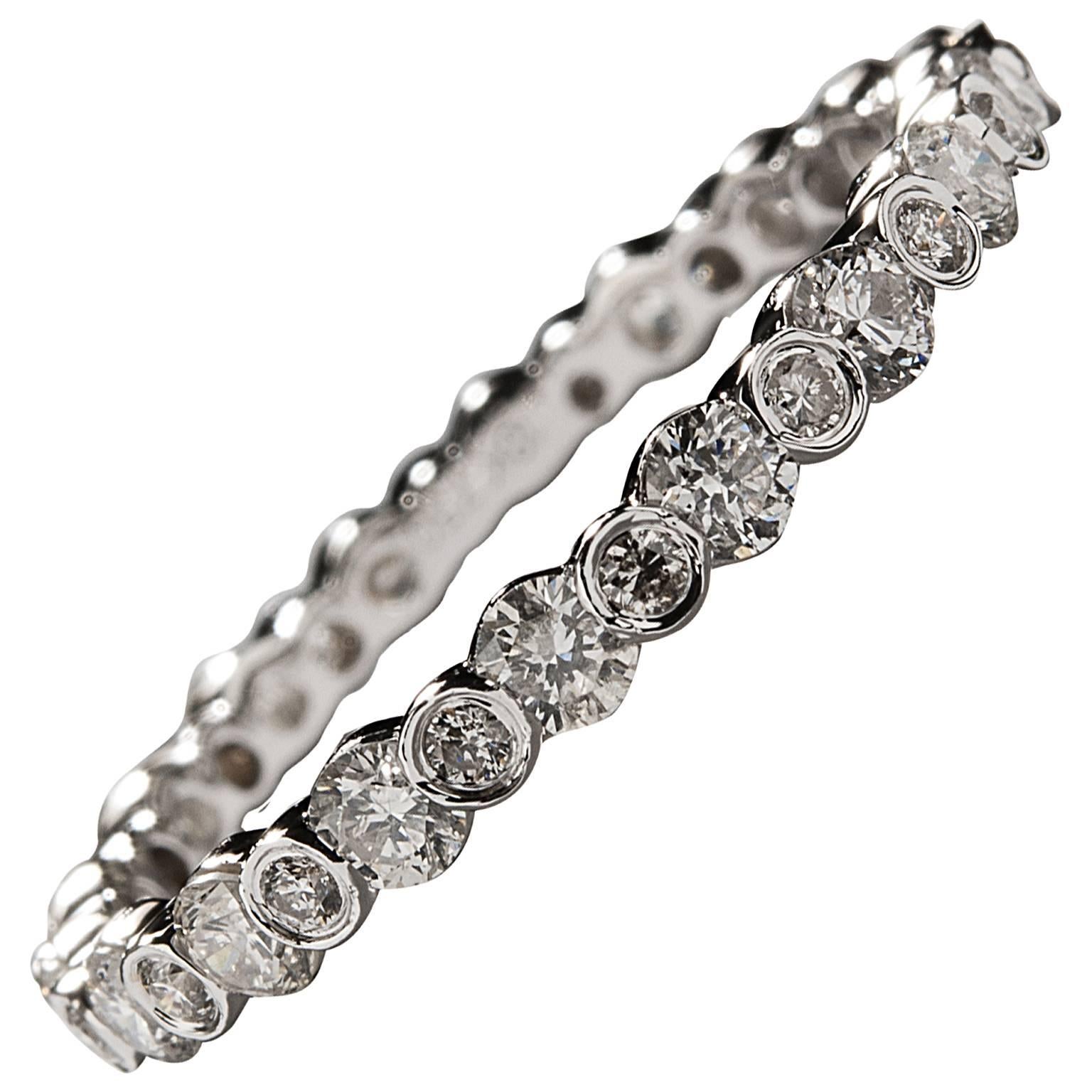 Diamond Eternity Band in White Gold For Sale