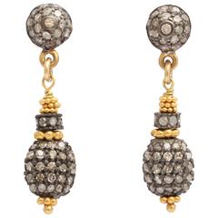 Elegant Diamond Silver Gold Dangle Earrings