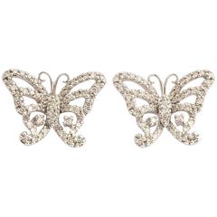 Delicate Diamond Gold Butterfly Earring Studs