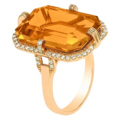 Ring mitshwara-Citrin und Diamanten