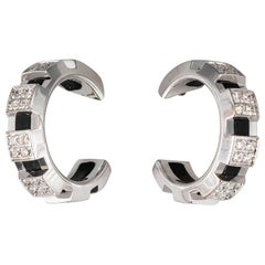 Chaumet Diamond 18k White Gold Hoop Earrings