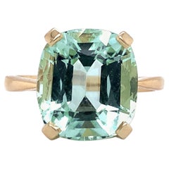 18K 6.39ct Mint Green Tourmaline Ring