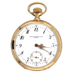 Antique Patek Philippe Pocket Watch with Arabic Numerals in 18k Gold