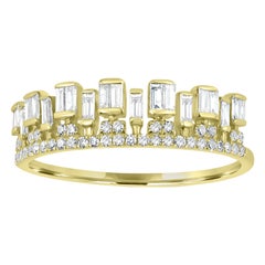 Luxle 0.39 Ct. T.W Diamond Crown Ring in 14k Yellow Gold