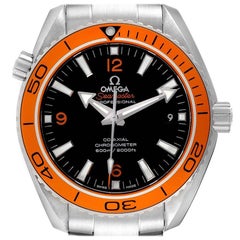 Used Omega Seamaster Planet Ocean Orange Bezel Watch 232.30.42.21.01.002 Box Card