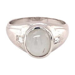 Mid-Century Star-Sapphire 14K Weißgold-Ring, ca. 1950er Jahre