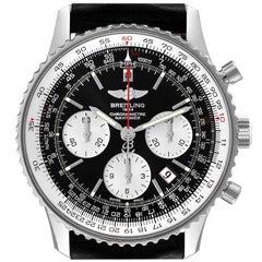 Breitling Navitimer 01 Black Dial Steel Mens Watch AB0121 Box Papers