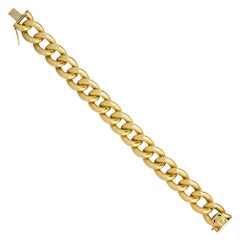 Large Italian Curb Link Bracelet in 18 Karat Gold