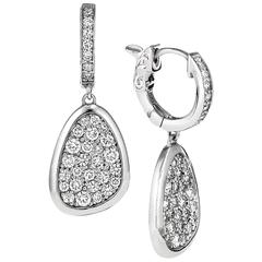 Hand Made Micro Pave Diamond Gold Earrings 3