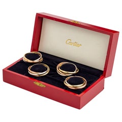 Vintage Boxed Set of 4 Cartier 'Trinity' Napkin Rings