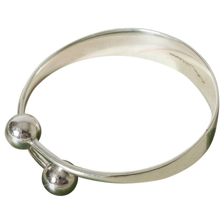 Modernist Silver Bracelet by Bent Gabrielsen Pedersen, Hans Hansen, Denmark For Sale