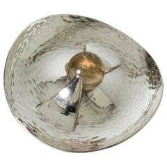 Silver and Rutilated Quartz Brooch by Elis Kauppi, Finland, 1960