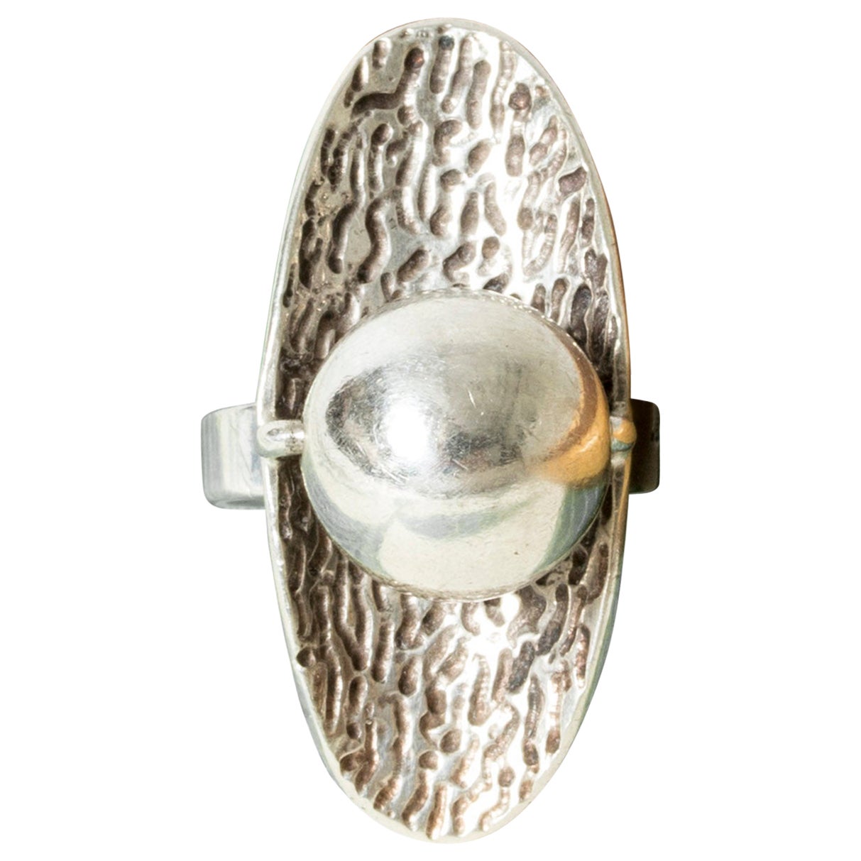 Midcentury Silver Ring by Erik Granit, Finland, 1972 For Sale