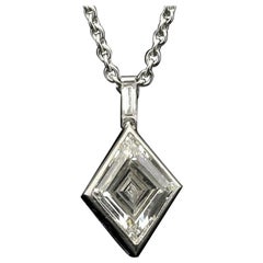 Hancocks Beautiful 0.73ct Rhomboid-Shaped Diamond Pendant Set in Platinum