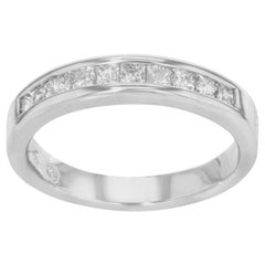 Rachel Koen Princess Cut Diamond Wedding Band 14K White Gold 0.75cttw
