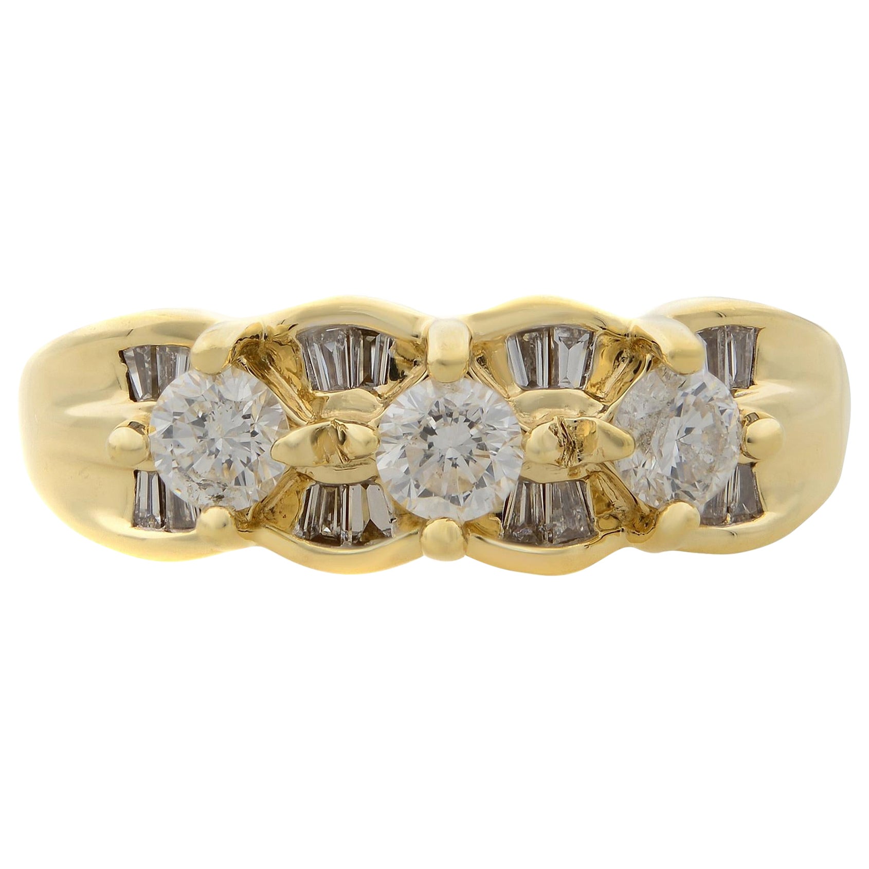 Rachel Koen Diamond Ladies Ring 14K Yellow Gold 0.62cttw For Sale
