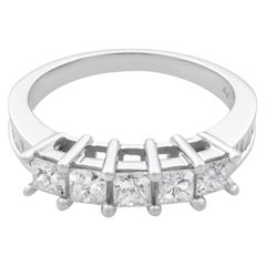 Rachel Koen Princess Cut Diamond Wedding Band Ring 14K White Gold 1.15 Cttw