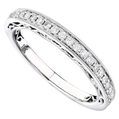 Rachel Koen Bague pour femme en or blanc 18 carats avec pavé de diamants 0,42 carat poids total