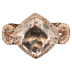 Bague Effy Blush en or rose 14 carats avec morganite et diamants, 3,65 TCW, 4 950 $