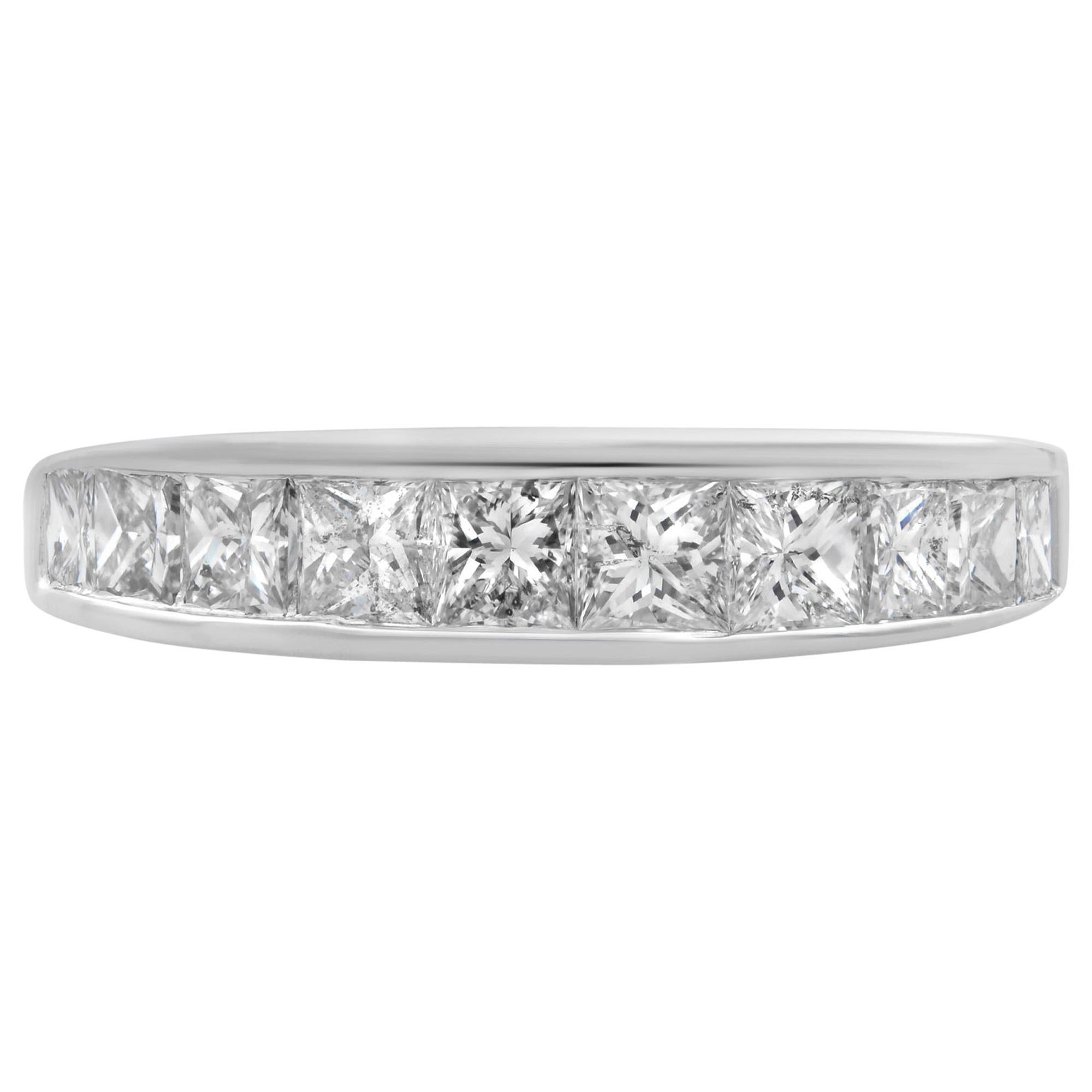 Rachel Koen Bracelet pour femme en or blanc 14 carats avec diamants taille princesse de 1,00 carat poids total