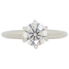 GIA Certified Diamond Solitaire Engagement Ring Made in Platinum