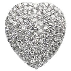 Diamond Platinum Heart Brooch 12