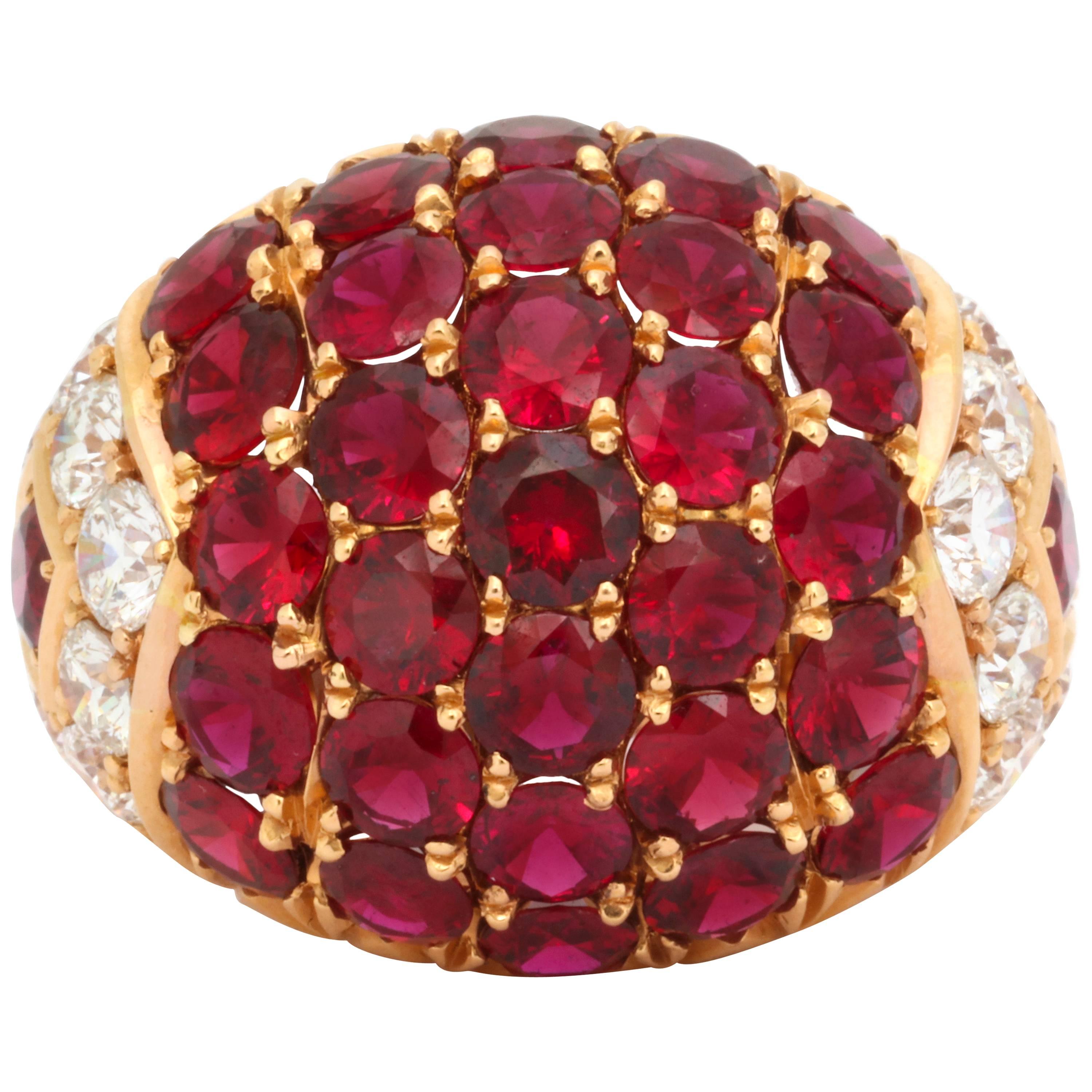 Impressive Ruby Diamond Gold Ring