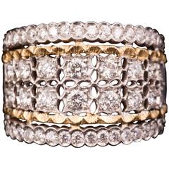 Fabulous Mario Buccellati Diamond Two Color Gold Ring