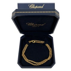 Fine Chopard 18k Yellow Gold Belcher Pendant Necklace Chain with Box