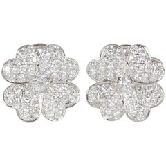 Diamond Gold Flower Earrings