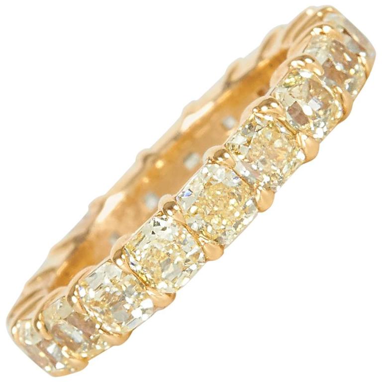Yellow Diamond Gold Eternity Band Ring For Sale at 1stdibs
