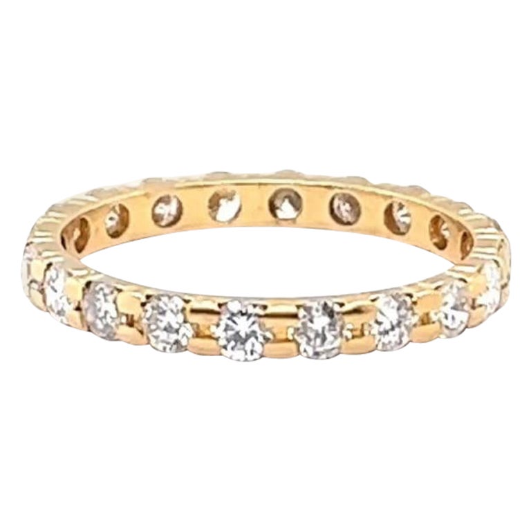 Vintage Yellow Radiant Cut Diamond 18 Karat Gold Eternity Band For Sale ...
