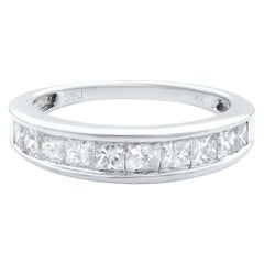 Rachel Koen Alliance en or 14 carats avec diamants taille princesse sertis en bande de 1,00 carat