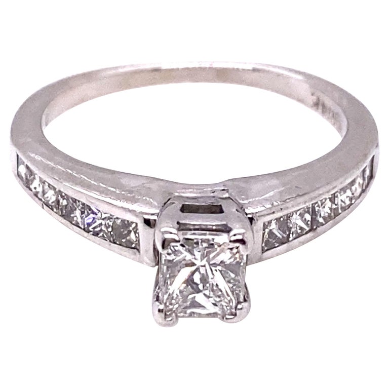 Diamond Engagement Ring Princess Cut 1ct 14K White Gold Channel Set For ...