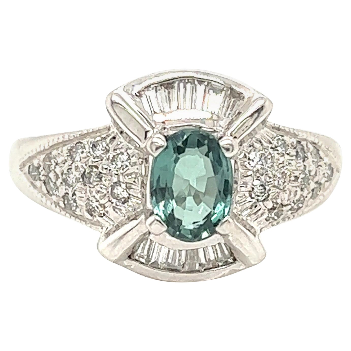 Natural GIA Certified 0.88Ct. Alexandrite Vintage Ring For Sale