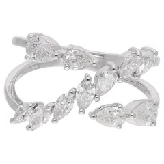 1.28 Carat SI Clarity HI Color Pear Diamond Ring 18 Karat White Gold Jewelry