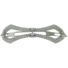 18K White Gold Round-Cut & Baguette-Cut Diamond Hair Clip 1