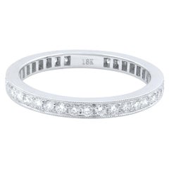 Rachel Koen Diamond Eternity Band with Milgrain 18K White Gold 0.70cts