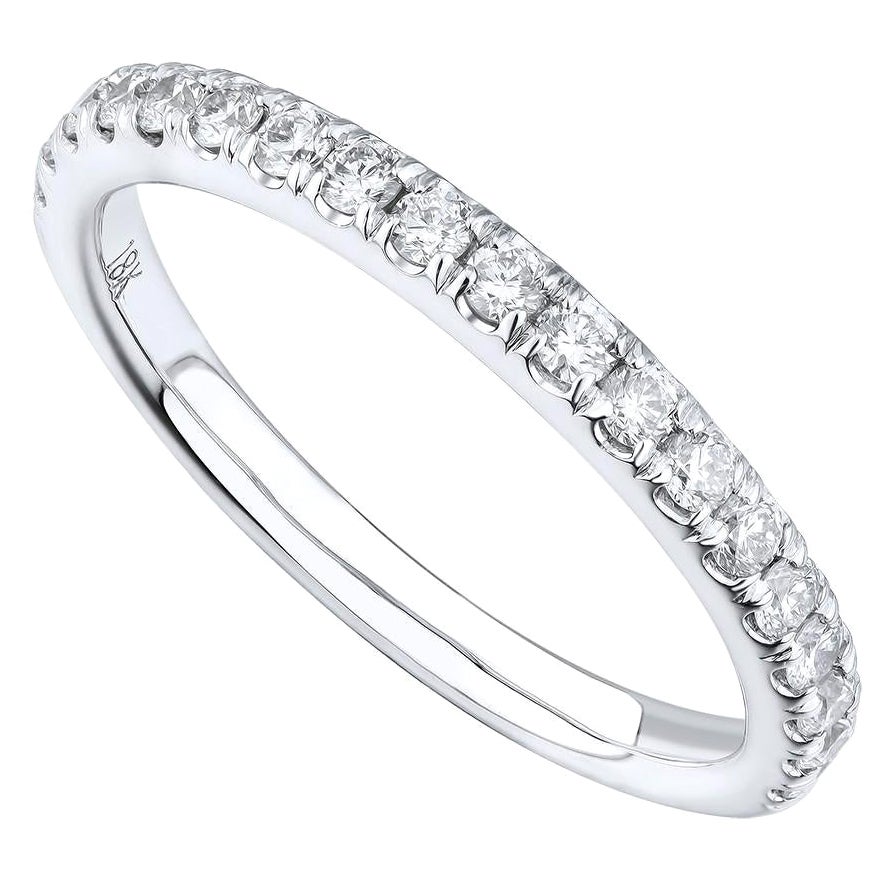 Rachel Koen Pave Diamant Damen-Hochzeitsring 18K Weißgold 0,38cttw