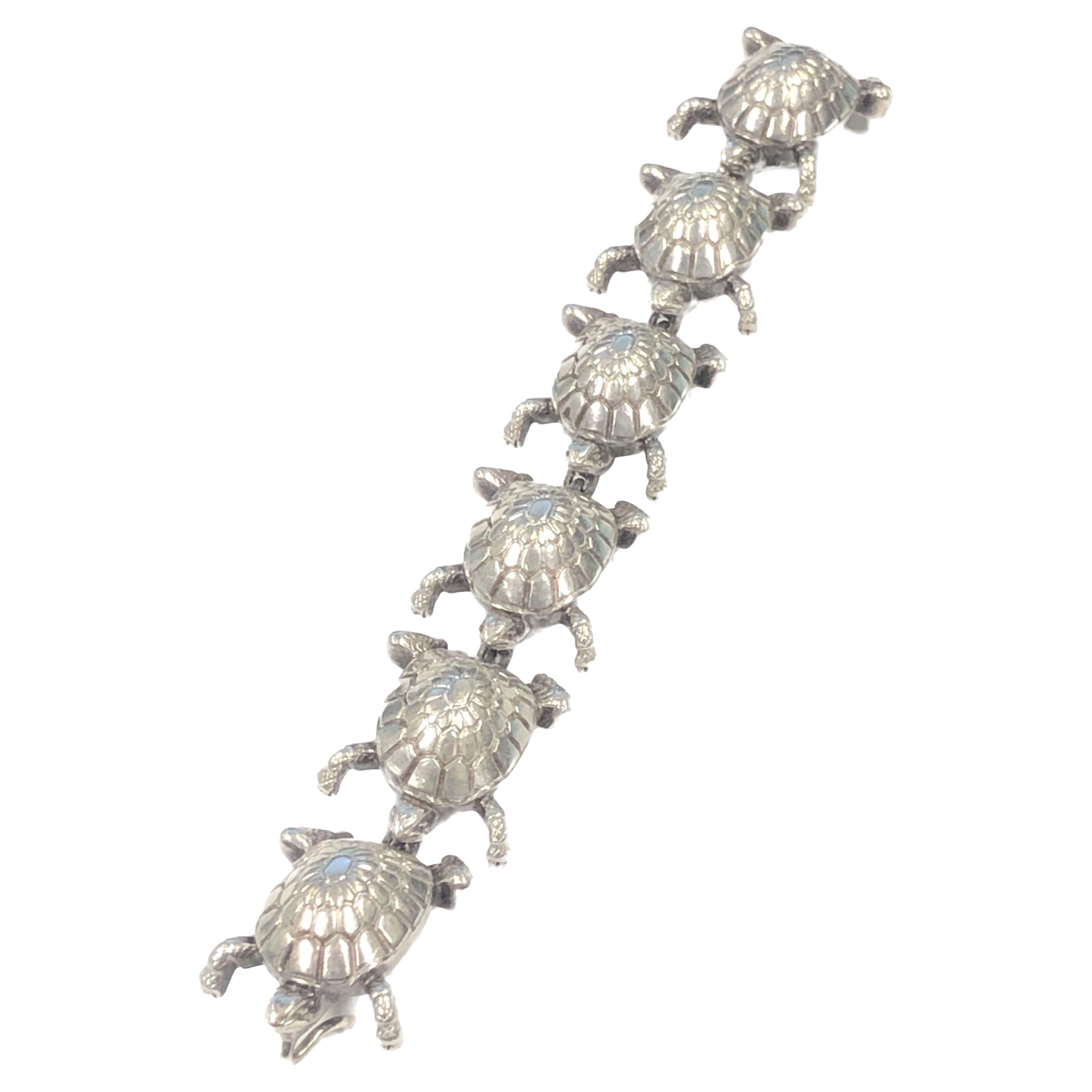 Tiffany & Company Vintage Sterling Silver Turtle Bracelet For Sale