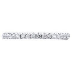 Alliance pour femme en or blanc 18 carats avec diamants pavés (0,05 ct. pt.)