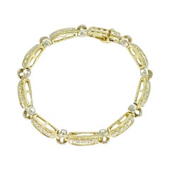 Bracelet vintage bicolore en or 14k avec diamants d'un poids total de 1,50 carat