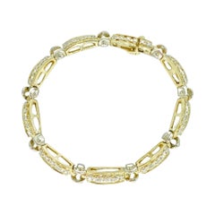 Bracciale d'epoca in oro 14k con diamanti di peso totale pari a 1,50 carati