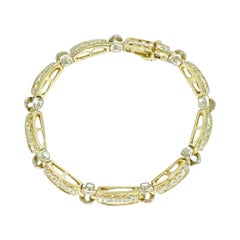 Retro 1.50 Total Carat Weight Diamonds Two-Tone 14k Gold Bracelet