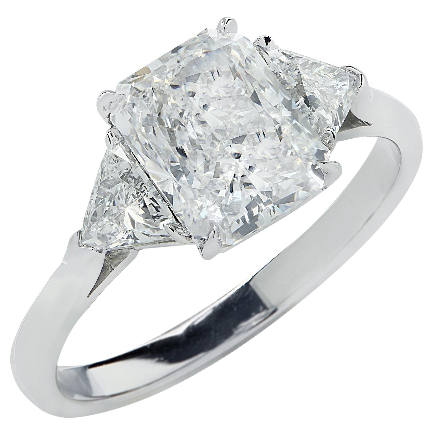 Vivid Diamonds GIA Certified 2.02 Carat Radiant Cut Engagement Ring