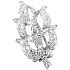 1960s Cartier Monture Diamond Platinum Brooch