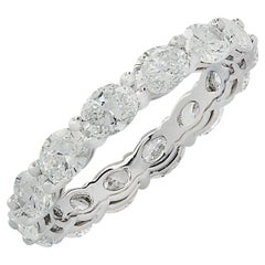 GIA Emerald Cut 4.60 Carat Diamond East West Style Wedding Eternity ...
