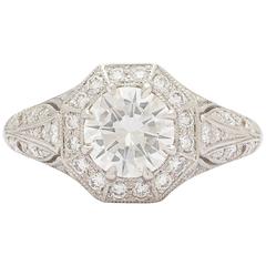 1.20 Carat GIA Cert Round Brilliant Diamond Platinum Ring 1.20 Carat GIA Cert Round Brilliant Diamond Platinum Ring